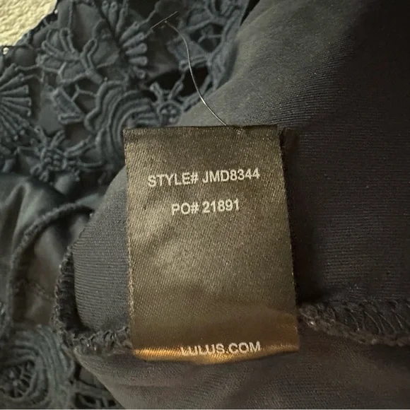 Lulu's Midnight Blue Floral Lace Mini Dress Size Medium - Picture 13 of 15